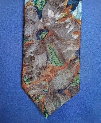 Corbata de poliéster marrón floral Marquis para hombre Foto 1 de 4