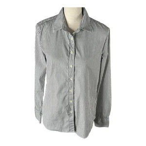 The Shirt Rochelle Behrens Mujer Multicolor M Camisa Botón Frontal Blusa Rayas - Imagen 1 de 13