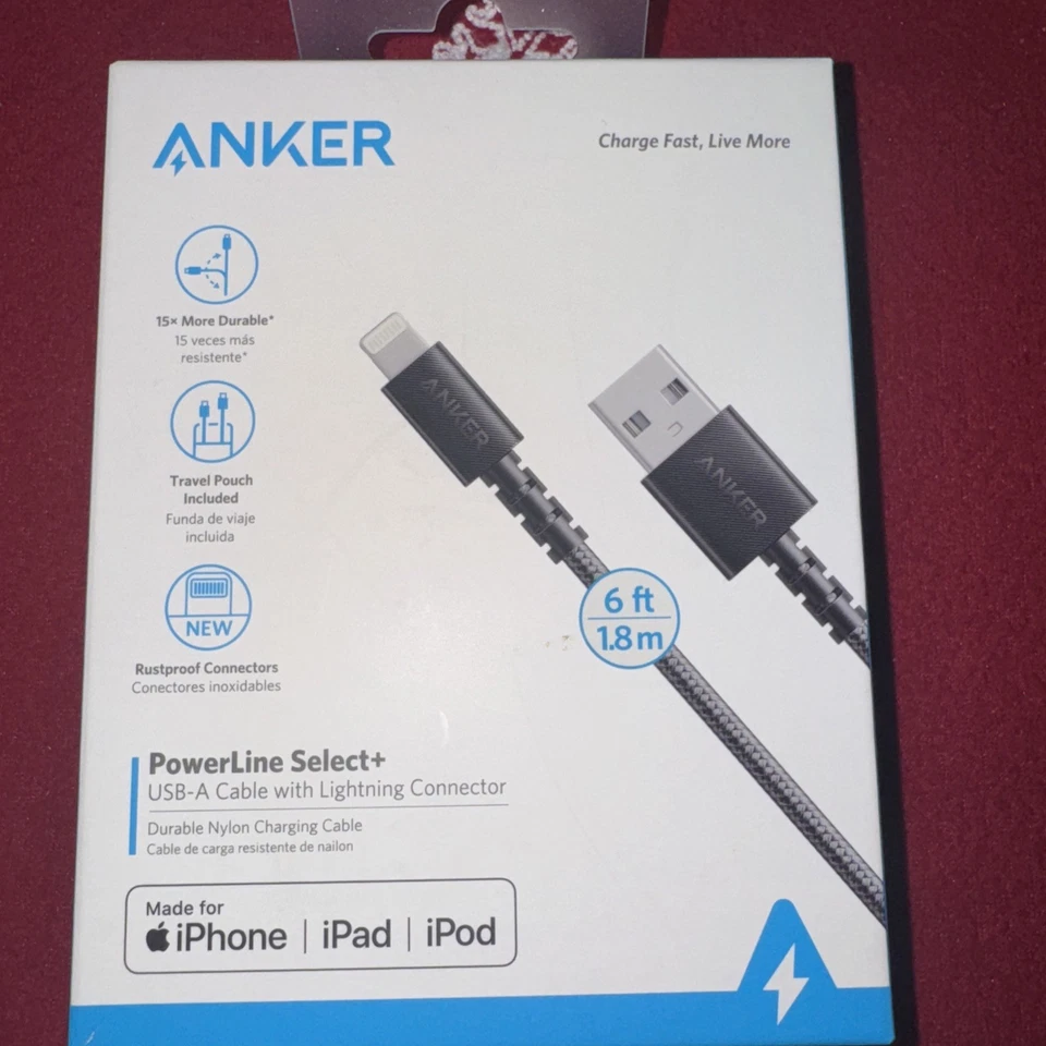 Anker PowerLine Select 6FT USB-A to MFi-Certified lightning (A8013H12-1)