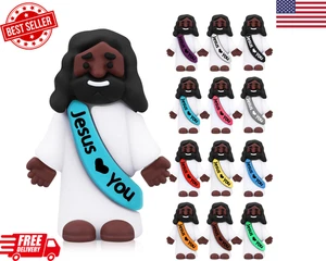 Bememo 12pcs Mini Black Jesus Loves You Figures Little Jesus Figures Bulk to Hid - Picture 1 of 7
