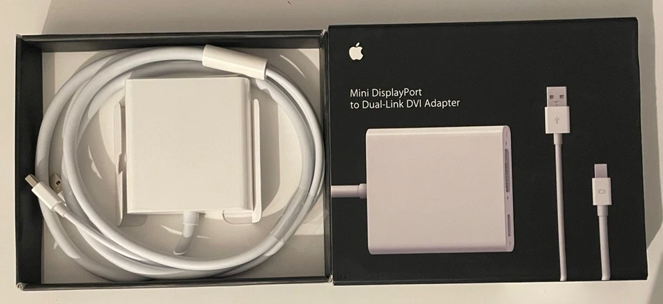 Apple Genuine Mini Displayport to DVI-D Dual Link Adapter Cable MB571Z/A A1306 - Image 1 of 1