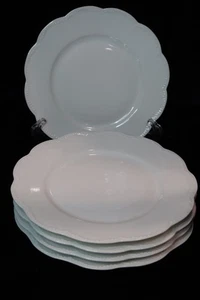 HAVILAND LIMOGES FRANKREICH STERN GANZ WEISS GEPRÄGTE PUNKTE 5 SALATTELLER 7 1/2" BREIT - Bild 1 von 6