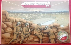 FRANCHIGIA PRIVATA DEL 123 REGGIMENTO FANTERIA WWI PC Viaggiata 1919 ART NOUVEAU - Picture 1 of 2