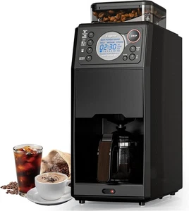Coffee Maker with Grinder, 5 Cup Programmable Machine with Timer & Glass Carafe - Picture 1 of 7