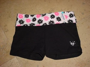 NWT JUSTICE GIRLS SPORTY ATHLETIC FITNESS FOLD DOWN WAIST YOGA SHORTS BLACK SZ 7 - Picture 1 of 1