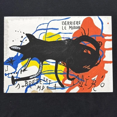 JOAN MIRO desenho em papel antigo assinado carimbado vintage - Imagem 1 de 2