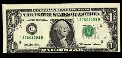 $1 1999 FRN FAULTY ALIGNMENT ERROR with SECOND NOTE VISIBLE Cheap ERROR Ch AU - Image 1 of 2