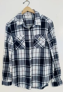 Women’s Navy Blue/White Altar'd State Flannel Shirt Sz S Long Sleeve Button Up - Picture 1 of 5