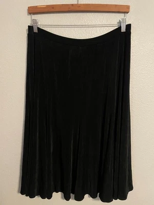 Юбка женская Chicos размер 3 США XL черная без застежек трапециевидная миди ацетатная смесь эластичная - Изображение 1 из 4