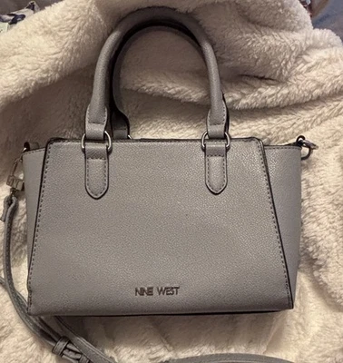 Nine West Satchel Crossbody Purse Blue with Silver Hardware Adjustable Strap - Image 1 of 4