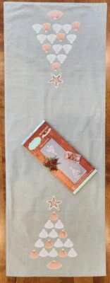 St Nicholas Square SNOWFLAKES & SEASHELLS Table Runner Beach Christmas 13x36 NWT - Image 1 of 4