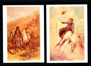 Western Art (2) Scouting Party - Bronco Buster 1987 by the Rockwell Museum - Picture 1 of 2
