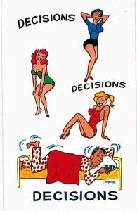 Pin Up Bathing Beauty Early Cromo Fumetto Decisioni 1960 - Foto 1 di 2