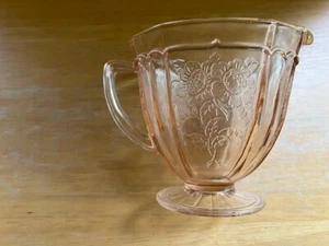 Antique 1930s Anchor Hocking Mayfair Pink Depression Glass Footed Creamer - Picture 1 of 4
