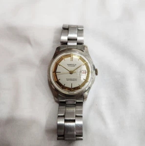 Vintage Garfield Calendar Swiss made Mechanical Watch Diamond Tooled Pan Dial - Imagen 1 de 8