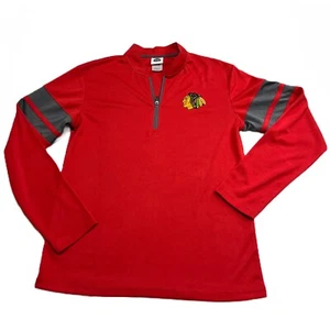 Pullover Chicago Blackhawks NHL Para Hombres Rojo Manga Larga Cuarto Cremallera - Imagen 1 de 7