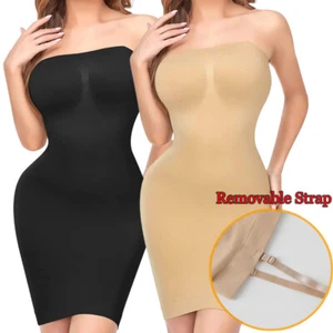 Strapless Women Shapewear Slip Dress Tummy Control Under Dresses Body Shaper US - Picture 1 of 45