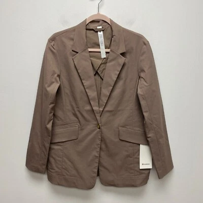 Chaqueta Blazer Lululemon Mujer Taupe Business Manga Larga Calce Relajado Sarga M Foto 1 de 4