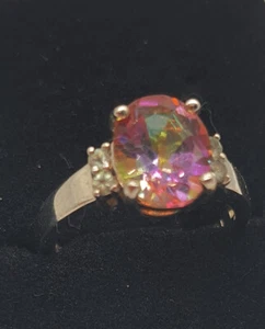 Anillo de cuarzo rodio sobre plata esterlina. 2,32 quilates | Talla 7 - Imagen 1 de 3