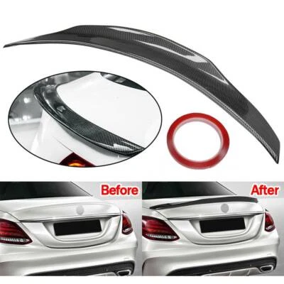 For Mercedes Benz W205 C200 C300 C43 AMG 2015-21 Rear Trunk Spoiler Carbon Fiber - Imagem 1 de 4
