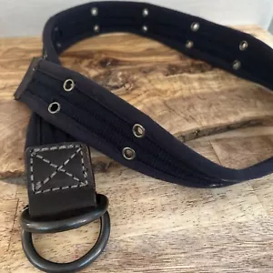 Aeropostale Navy Blue S/P Riveted Fabric Leather Adjustable Belt - Picture 1 of 5