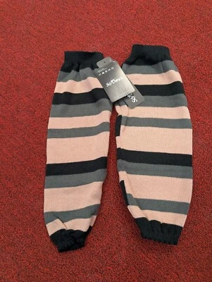 So Danca Polina Calentadores de Piernas Suéter Tejido Rayas Negro Rosa Gris Calentamiento Ballet Foto 1 de 3