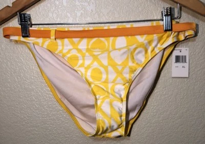 Parte inferior de bikini XOXO para mujer amarillo blanco talla XL NUEVA CON ETIQUETAS Foto 1 de 4