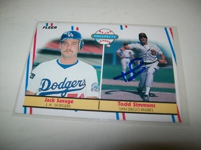 1988 FLEER RC TODD SIMMONS AUTOGRAPH SIGNED AUTO #650 SAN DIEGO PADRES - Image 1 of 2