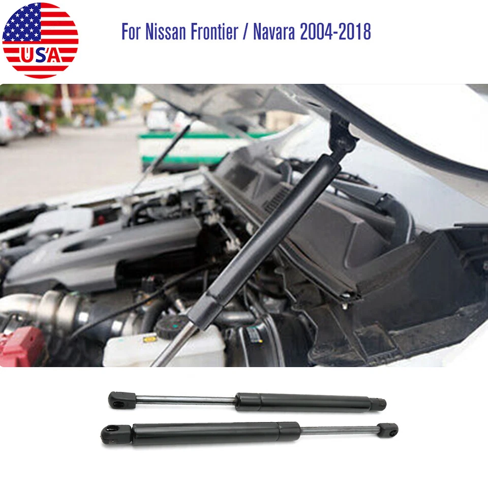 Soporte elevador capó amortiguador puntales de gas capó delantero 2 piezas para Nissan Frontier Navara Foto 1 de 4