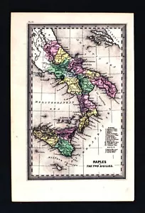 1834 Carey Map South Italy Naples Two Sicilies Sicily Syracuse Salermo Messina - Picture 1 of 2