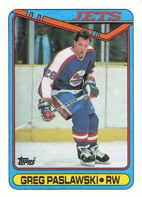 1990-91 NHL Topps #154 Greg Paslawski Jets - Image 1 of 2