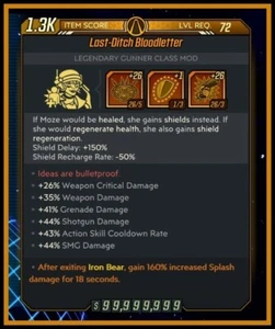 All Platforms Borderlands 3 Bloodletter modifizierte Klasse Mod Level 72 ultimative Rolle! - Bild 1 von 2