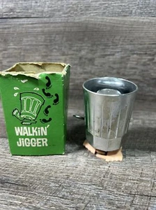 Vintage Silver Novelty Jigger Walking Shot Glass With Original Box & Instri - Picture 1 of 8