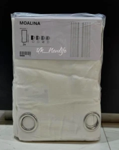IKEA MOALINA White Curtains, 1 Pair XL 300cm x 145cm Brand New 504.910.48 New - Picture 1 of 1