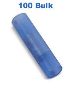 16-14 Gauge Butt Splices Nylon Insulated - Wire Terminals - Bulk of 100 - Blue - Picture 1 of 2