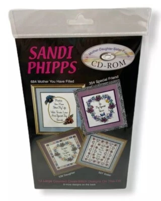 MOTHER, DAUGHTER, SISTER, FRIEND COLLECTION Cross Stitch Pattern Software CD-ROM - Image 1 of 2