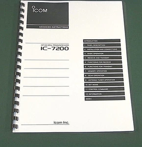 Icom IC-7200 Zaawansowana instrukcja obsługi: Pokrowce na karty premium, papier 32 funty - Zdjęcie 1 z 1