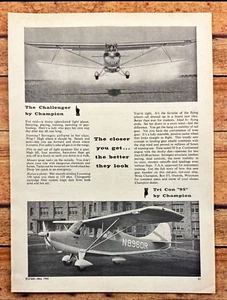 1960 Champion Challenger Aircraft Vtg Print Ad Tri Con "95" Osceola WI - Picture 1 of 6