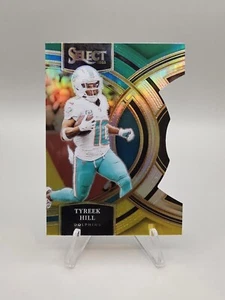 2023 Panini Select Tyreek Hill #142 Premier Level Die-Cut Green & Yellow Prizm - Picture 1 of 2