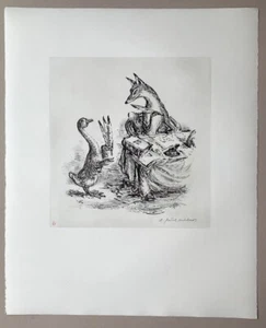 A. Paul Weber nuevas plumas litografía 1971 firmada a mano - Imagen 1 de 1