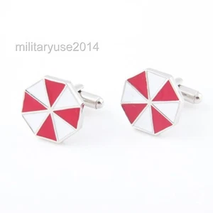 Pair Of Resident Evil Umbrella Super Hero Cosplay Prop Men Cufflink-MH215 - Picture 1 of 2