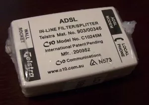 C10/Telstra C10245M / 903/00346 ADSL2+ filter/splitter (new in pack) - qty avail - Picture 1 of 2