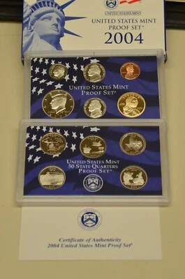 2004-S US Mint Clad Proof Set (11 Coins) w/Box & COA Item#6078 - Image 1 of 4