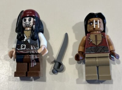 LEGO Minifigure Lot ~ Pirates of the Caribbean Jack Sparrow & Yeoman Zombie - Image 1 of 2