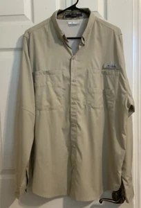 Camisa Hombre COLUMBIA PFG Manga Larga Caqui/Camuflaje Talla L Excelente Estado - Imagen 1 de 12