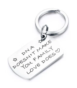 Porte-clés estampillé à la main cadeau pour beau-père belle-mère belle-fille adoptée - Photo 1/3