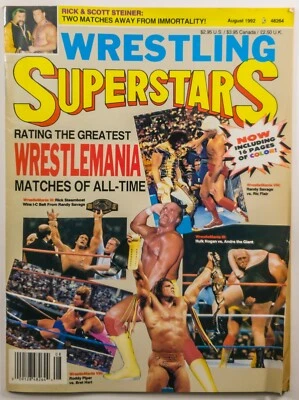REVISTA DE SUPERESTRELLAS DE LUCHA LIBRE agosto de 1992 en muy buen estado los mejores partidos de Wrestlemania Hulk Foto 1 de 4