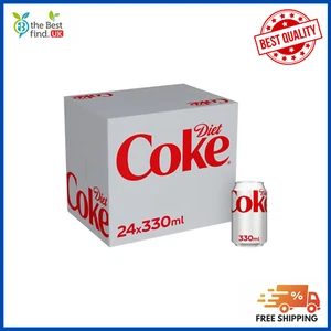 Diet Coke Can Cola, Box 330 ml (Pack of 24) Free UK - Picture 1 of 2