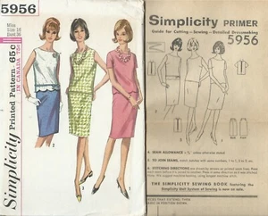 S 5956 modello cucito anni 60 elegante 2 pezzi ABITO trendy TOP slim GONNA cucito NON TAGLIATO - Foto 1 di 1