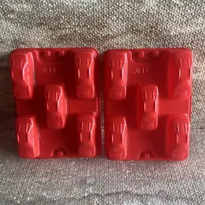 Vintage Jell-o Jiggler Molds Set Of 2 Trays Red Race Cars Jello Shots - Picture 1 of 4